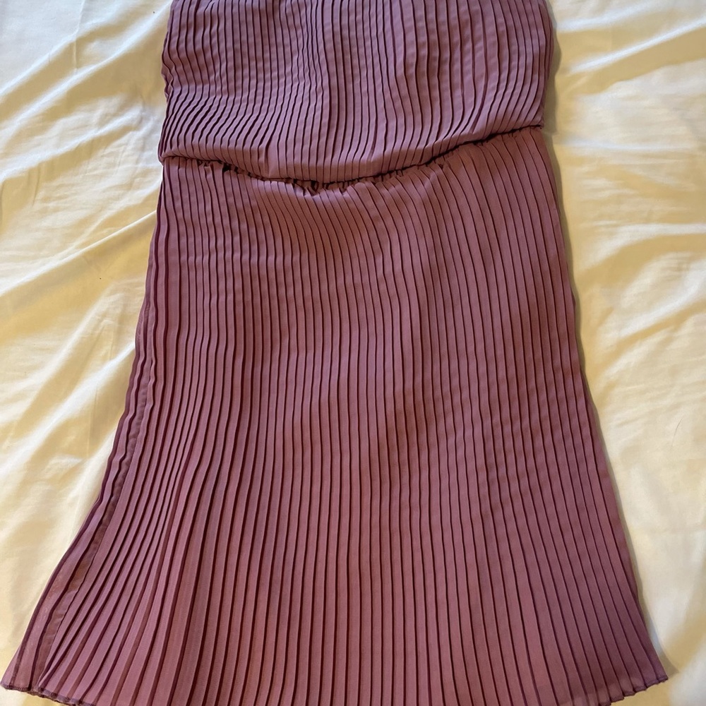 Purple Pleated Mini Dress